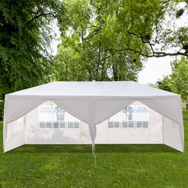 10'x20' Canopy Tent with Walls Large Tents for Outdoor Events Outside Party Tent for Backyard White Heavy Duty Tent Wedding Tent for Patio (10' X 20')