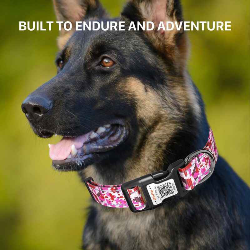 ilFindYou Reflective Dog Collars for Medium Dogs Soft Nylon Camo