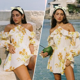 12 Pack Wild Floral Bow Headbands for Women Elastic Headwraps Hair Band Yoga Running Sports Knotted Hair Bands Stretchy Rabbit Ears Turban Fashion Sport Cute Hair Accessories