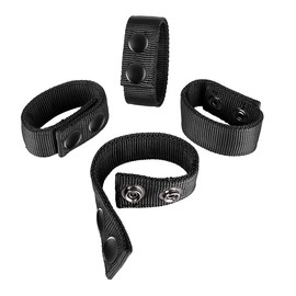 IronSeals 4 Pack Black Nylon Belt Keeper Buckle Clip with Double Snaps