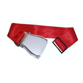 Skybelt Aircraft Belt Silver/Red Airline Seat Belt, red