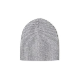 Style Republic Men’s Ribbed Beanie, 100% Cashmere, Soft & Stretchy, Warm Hat for Winter (Light Gray)