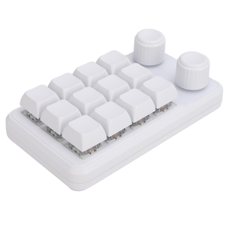12 Keys Small Keyboard with Dual Knobs and RGB Light