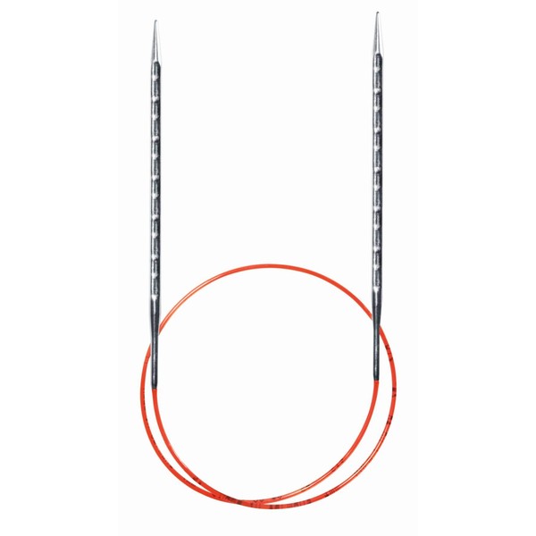Addi 63428 addiNovel Circular Knitting Needles Square 100 cm x 3.5 mm Metal Red 100 cm 3.5 mm