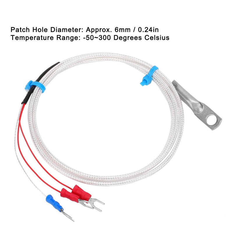 Temperature Sensor Probe PT100 Thermistor Temperature Measuring Probe Round Hole