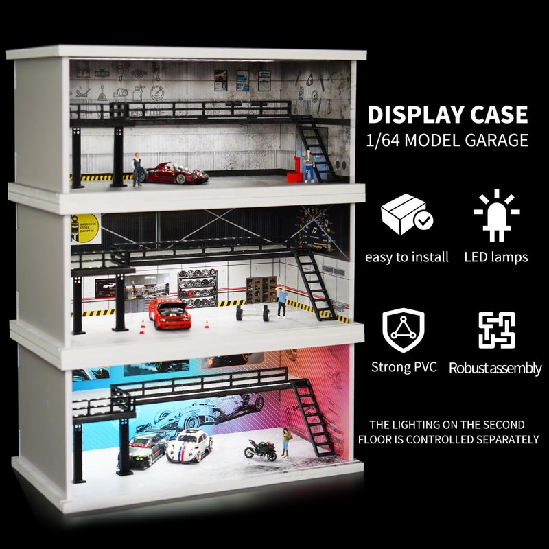 Malamfans 1/64 Scale Hot die-cast Wheels Model car scenarios Display