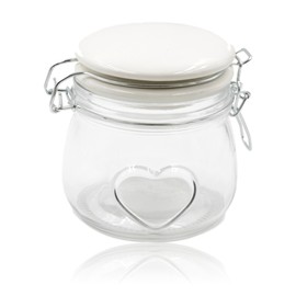 West5Products Small Clip seal Air Tight Jar with White Lid h12cm