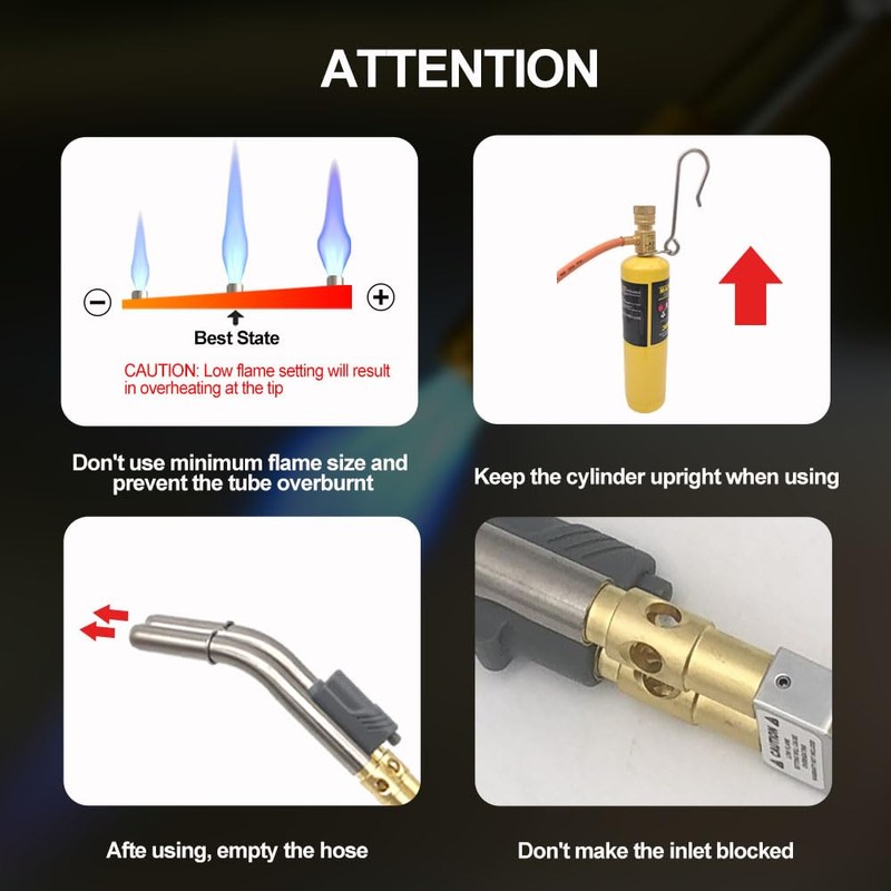 Double Heads Mapp Gas Torch Turbo with 5ft long Hose