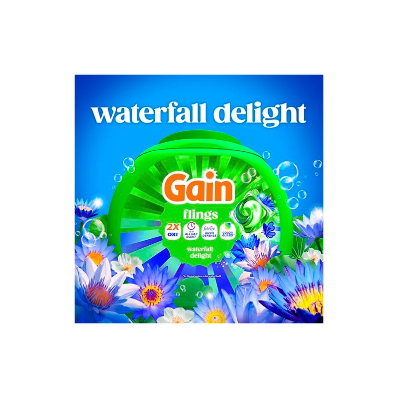 Gain Flings Liquid Washing Detergent Pods, Now with Odor Defense