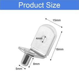 Zorveiio 60 Pcs L-Shaped Shelf pins Support Pegs, Silver Clips Glass Supports, 1/5 Inch Bracket Style Shelf Pins with Rubber Sleeve for Furniture Cabinet, Kitchen, Closet