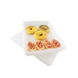 Continental Plastics Fish Tubs/Food Storage Bins 25lb and 10lb with lids 11.5 x 15.5", Pack of 10 Combos, (5 deep bases and 5 shallow bases), White