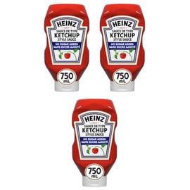 Heinz Tomato Ketchup No Sugar Added 750ml (3 Pack)