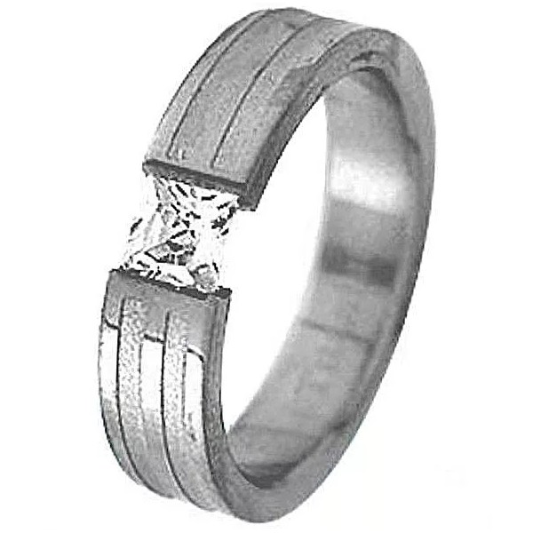 Our Own TITANIUM Matte Polished Tension RING with 5x5mm Square