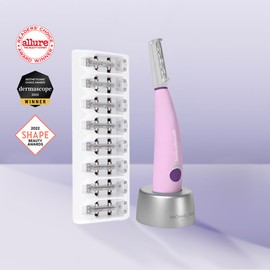 Michael Todd Beauty Sonicsmooth Dermaplane Razor for Women Face + Eyebrow trimmer Dermaplaning System - Peach Fuzz Remover - 8 Weeks of Dermaplaning Blades