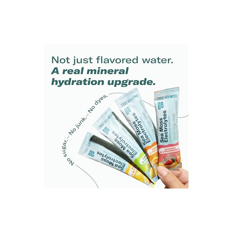 TrueSeaMoss Electrolytes Powder Concentrate Packets – Made in USA –