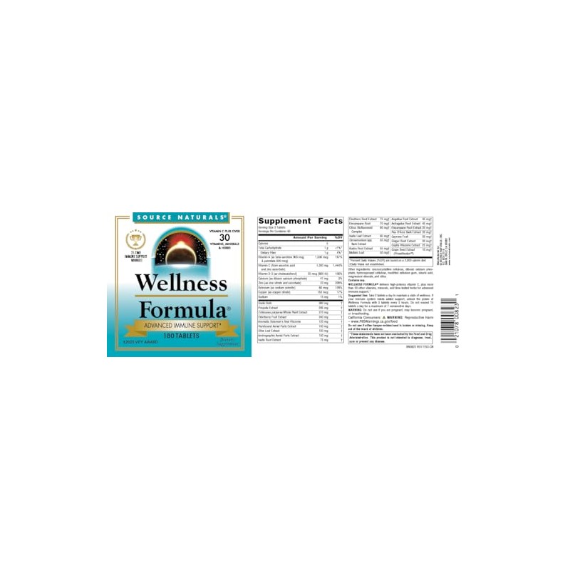 Source Naturals Wellness Formula Bio-Aligned Vitamins & Herbal Defense -