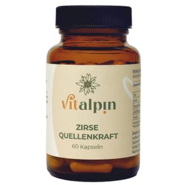 Vitalpin Naturprodukte - Zirse Kapseln mit Zink, Biotin, Goldhirse-Extrakt & Vitamin B5, B7, B8-100% Vegan & Natürlich - Hirse-Extrakt aus pflanzlicher Quelle (60 Kapsel, Serie QuellenKraft)