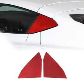 Rear Side Window Louvers Molding Sticker Trim Soft Carbon Fiber 2PCS Compatible with Corvette C8 Stingray 2020-2023 Body Rear Side Triangle Glass Decorative Decals (Red Carbon)