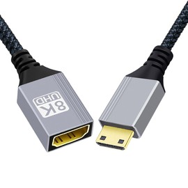 cablecc MINI HDMI 2.1 8K Type-C Male to HDMI Female Extension HDTV Cable for DV Camera Laptop Portable Monitor
