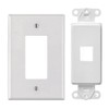 White 1 Port Decora Keystone Snap-in Jack Modular Wall Insert Cover Plate (1/pk)