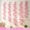 QEEYON 4 Pcs 180cm Cherry Blossom Garland, Artificial Pink Flower