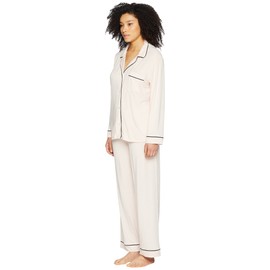 Eberjey womens Gisele Two-piece Long Sleeve & Pant Pj Pajama Set, Sorbet Pink/Black, Large US