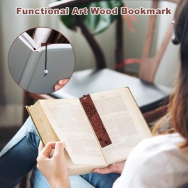 Amaxiu Wooden Bookmarks for Book Lovers, Pack of 2, Handmade Vintage Wooden Bookmarks, Natural Carving Bookmark with Unique Tree