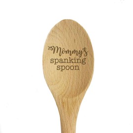 Fiico Mommy's Spanking Spoon Laser Engraved Wooden Mixing Spoon - 1 Piece - Beech Wood