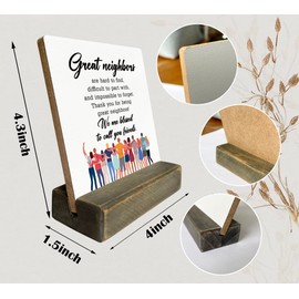To My Neighbor Wood Plaque, Thank You for Being Great Neighbors, Plaque with Wooden Stand, Meaningful Wood Sign Plaque Gift, Neighbor Friend Gifts-We Are Blessed to Call You Friends, Christmas Gifts