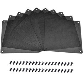 Onwon 10 Pieces 120mm PC Cooler Fan Dust Filter Computer Fan Filter PVC Black Dustproof Case Cover Computer Mesh with 40 Pieces of Screws
