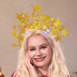 Zoestar - Diadema con luz de estrella, con luces LED, brillantes para el cabello, accesorios para fiestas y discotecas, para mujeres y niñas