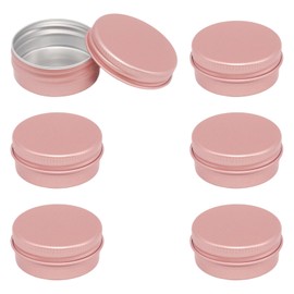 YUYUDEHM 12 Pack 0.5oz Round Aluminum Tin Jar Containers, Refillable Leakproof Tin Cans with Screw Lids for Lotion, Lip Balm, Balms, Creams, Spices (Pink)