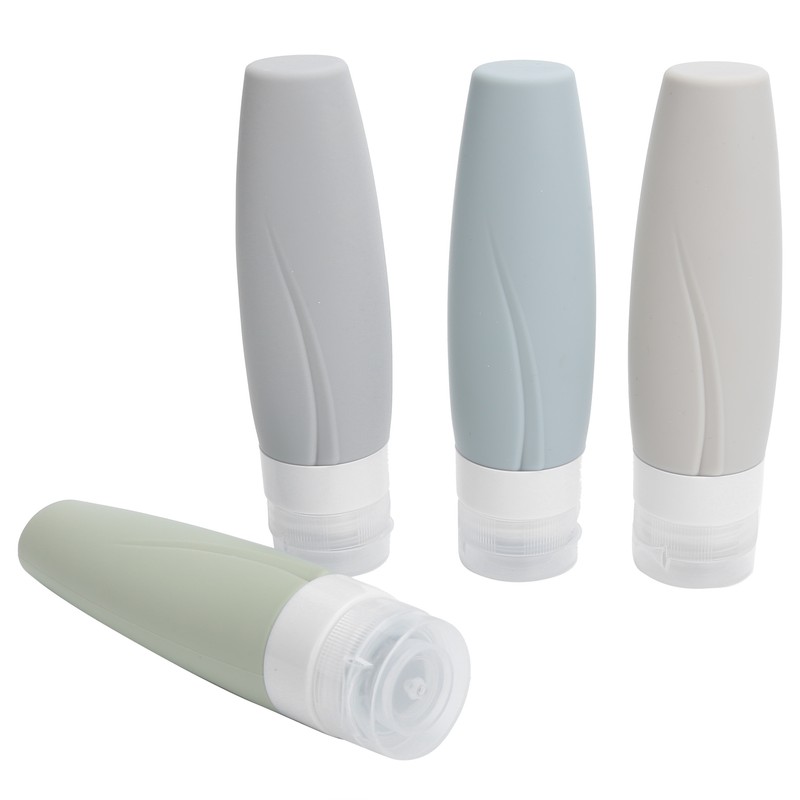 Empty Dispenser Bottle Silicone Refillable Container Shampoo Body Wash Travel