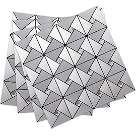 DICOFUN 10-Sheet Peel and Stick Backsplash Metal Tile, Mixed Glass Self-Adhesive Mosaic Tiles, Stainless Steel Stick on Wall Tiles for Kitchen and Bathroom Backspalsh, Mirror Décor