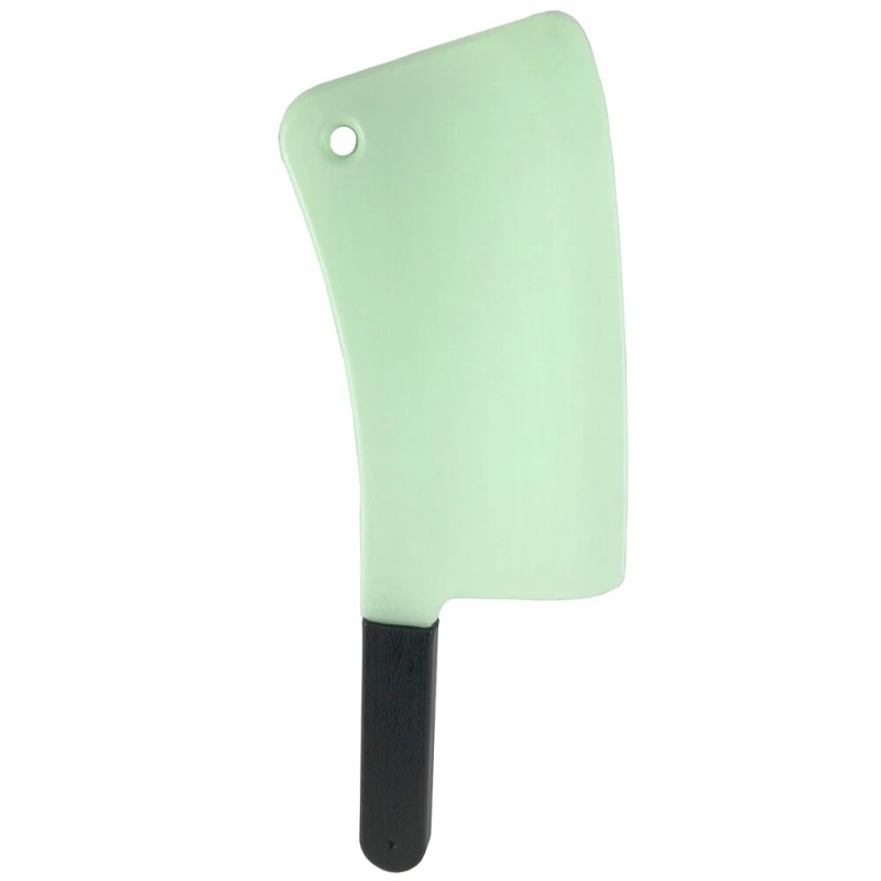 Novelty Giant Giant Plastic Butcher Knife Cleaver Prop With Green