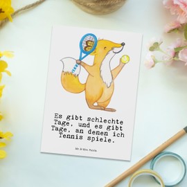 Mr. & Mrs. Panda Postcard Playing Tennis - Gift, Gift, Postcards, Postcard, Tennis Tournament, Sports, Athletes, Thank You