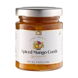 Gourmanity Spiced Mango Chutney, Moderately Hot and Spicy, Pair with Crackers and Cheese or in your Favorite Sauce, All Natural, Non-GMO, Product of Belgium, 6.35oz