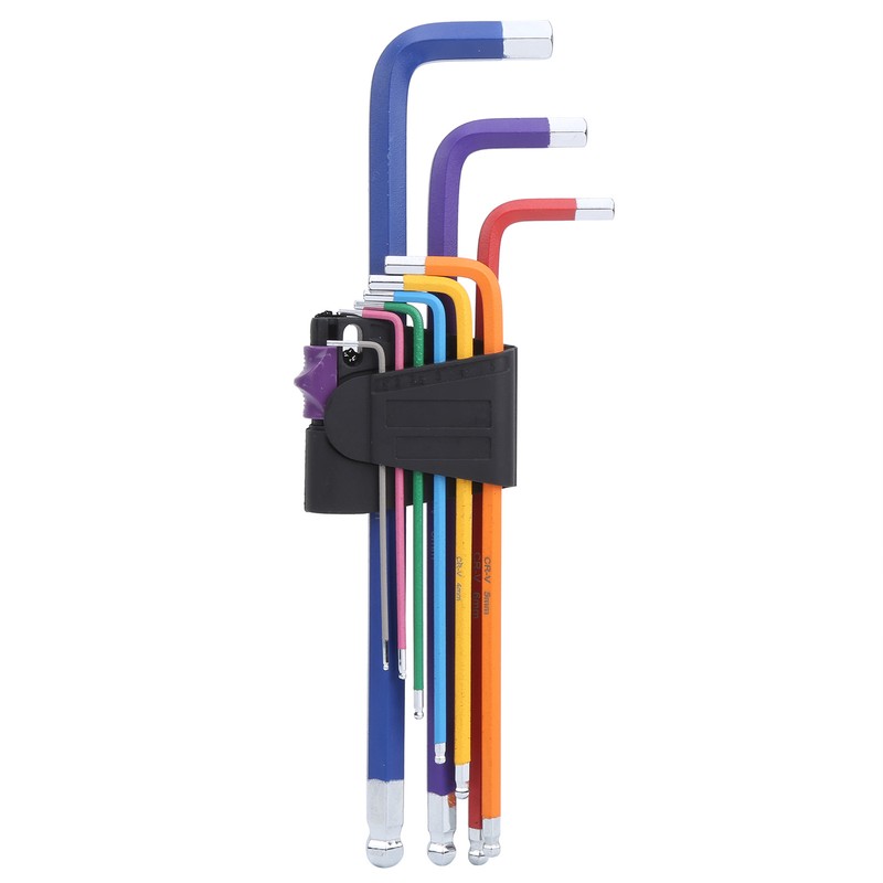 9Pcs Hex Wrench Set Steel Ball Head Colorful Extension L