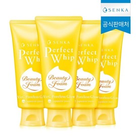 Senka 센카 퍼펙트 휩 비타민C 포어리스 글로우 100g 4개 Senka Perfect Whip Vitamin C Poreless Glow 100g 4 pieces