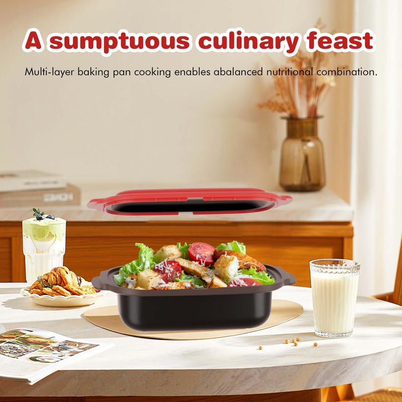 Microwave Grill Pan with Lid for Grilling, Browning, and Crisping