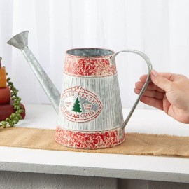 Set of 2 "Farm Fresh Christmas Trees" 8-1/4" Decorative Watering Cans