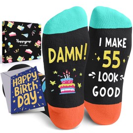 HAPPYPOP 55th Years Old Birthday Gifts - Gifts for Guys in Their 55s, 55th Birthday Socks for Men Women, Gift Ideas for 55 Year Old Man Woman