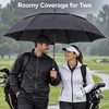 Oversized Windproof Golf Umbrella with Double Canopy, Automatic Open, Fiberglass