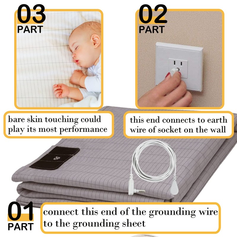Grounding Sheet with Grounding Cord - 5% Silver Fiber, Improve