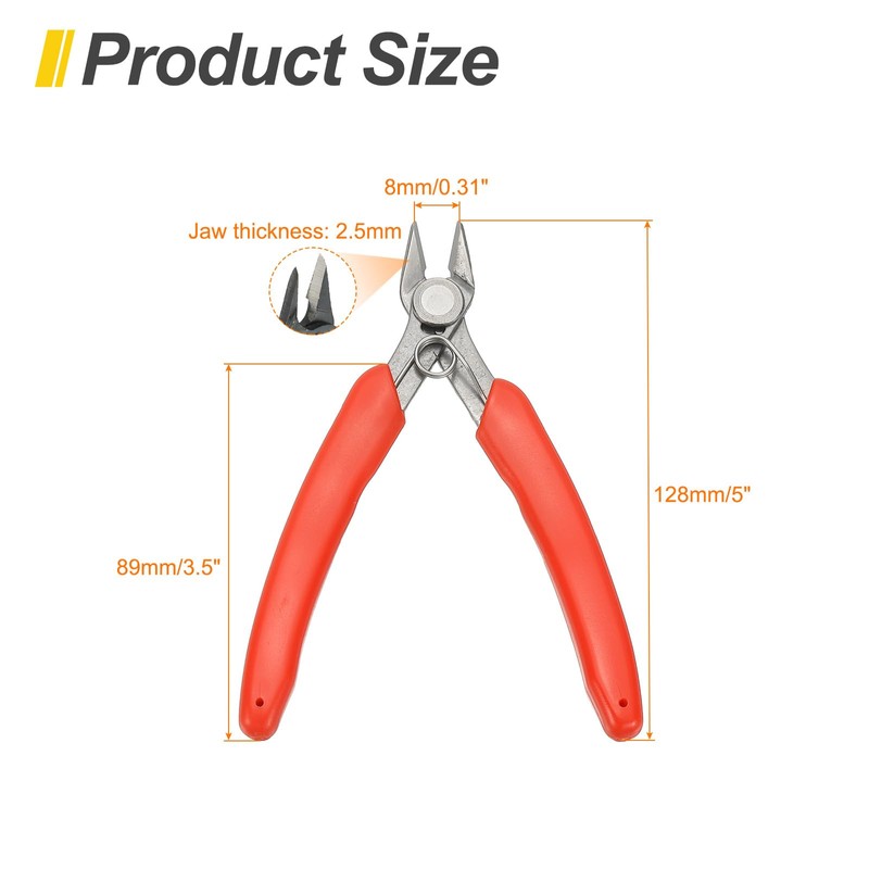 sourcing map 5" Flush Cut Pliers Precision Thicker Wire Cutter