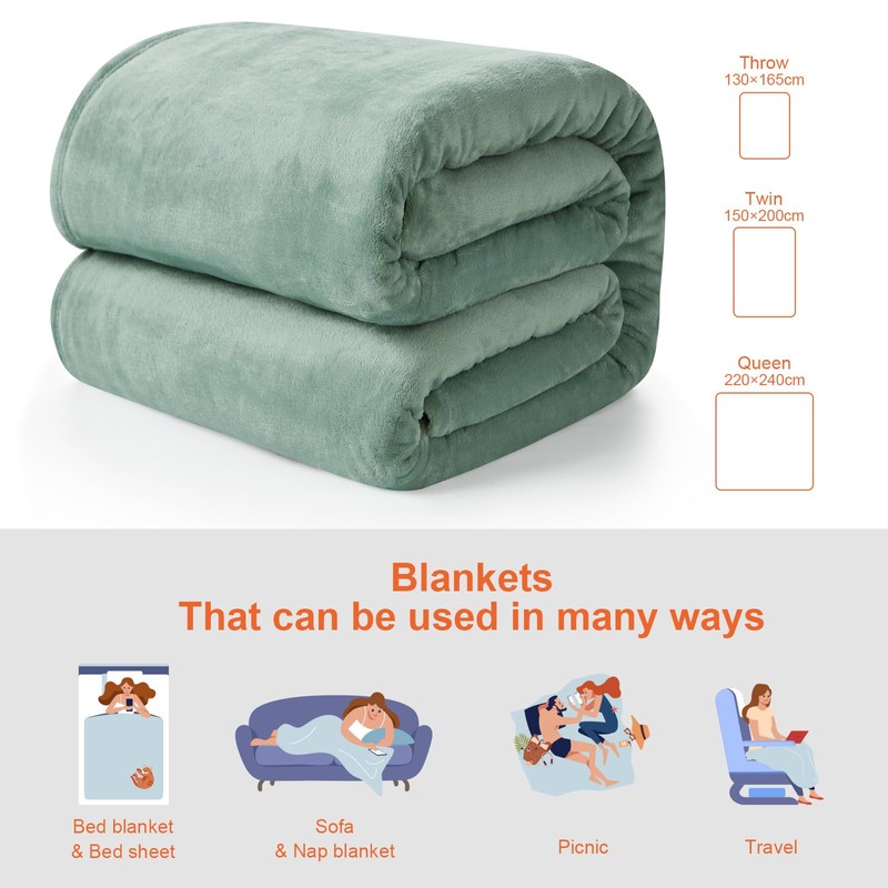 EHEYCIGA Fleece Blanket Throws for Sofas Fluffy Warm Soft Blanket