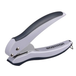 Bostitch Office EZ Squeeze One-Hole Punch, 10 Sheet Capacity, Lightweight, Gray/Blue (2402)
