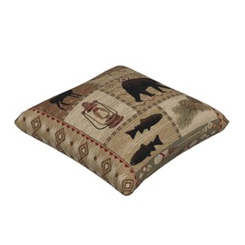 DATANSEN Set of 2 Square 18x18 inch Retro Brown Throw Pillow Covers Rustic Lodge Decorative Throw Pillowcase for Home Sofa Thick Cotton Linen Cushion Cases (45x45 cm) Oil Lantern