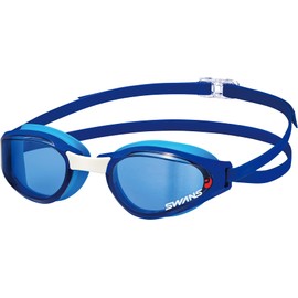 Swans SR-81NPAF NAV Swimming Goggles, Made in Japan, Navy x Sky Blue, ASENDER Racing, Cushioned, Fina Certified