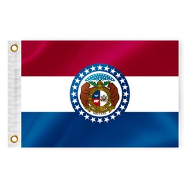 Missouri State Boat Nautical Flag 12x18 Inch Double Sided 3 Ply MO Marine Flag Nylon Small Yacht Sail Pontoon Boat ATV Bike Truck Motorcycle Banner Brass Grommets Patriotic Outside (MO)